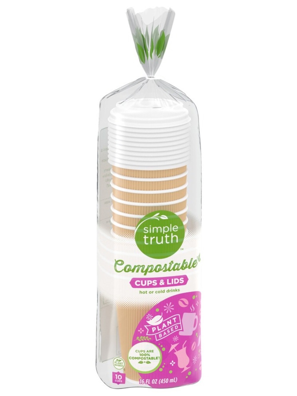 Simple Truth Compostable Cups & Lids for Hot & Cold Drinks